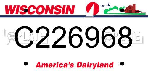 C226968 Wisconsin License Plate