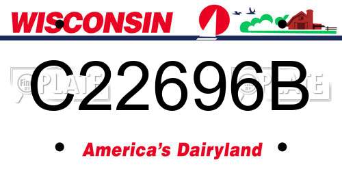 C22696B Wisconsin License Plate