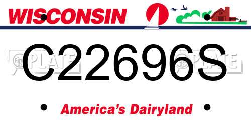 C22696S Wisconsin License Plate