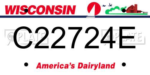 C22724E Wisconsin License Plate