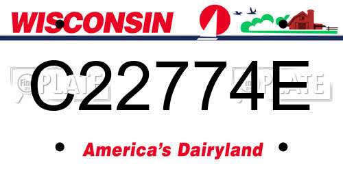 C22774E Wisconsin License Plate