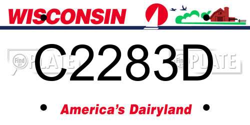 C2283D Wisconsin License Plate