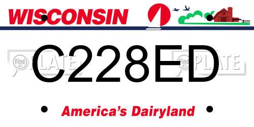 C228ED Wisconsin License Plate