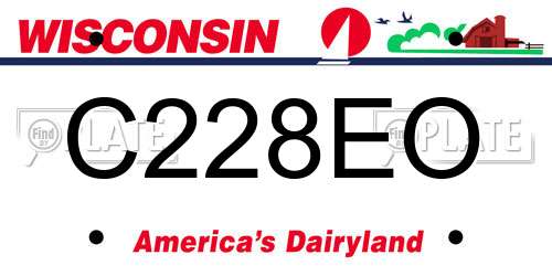 C228EO Wisconsin License Plate