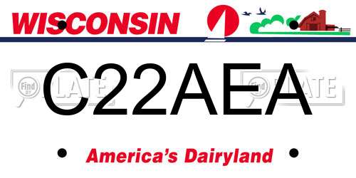 C22AEA Wisconsin License Plate