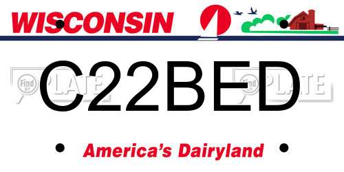 C22BED Wisconsin License Plate