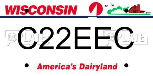 C22EEC Wisconsin License Plate