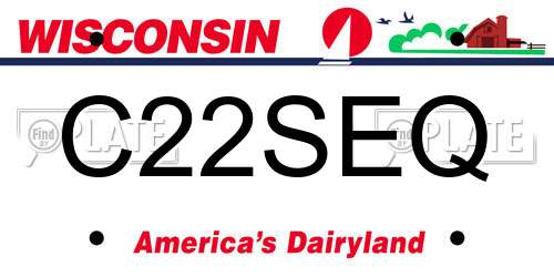 C22SEQ Wisconsin License Plate