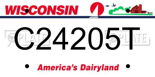 C24205T Wisconsin License Plate
