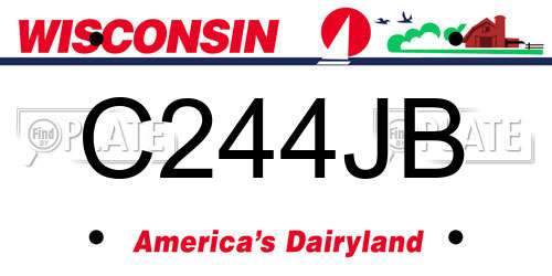 C244JB Wisconsin License Plate