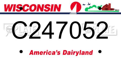 C247052 Wisconsin License Plate