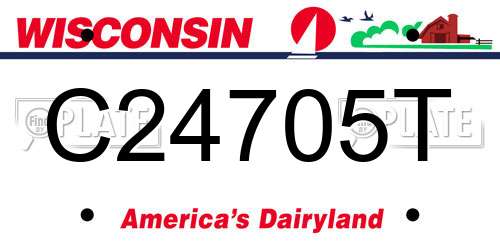 C24705T Wisconsin License Plate