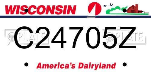 C24705Z Wisconsin License Plate