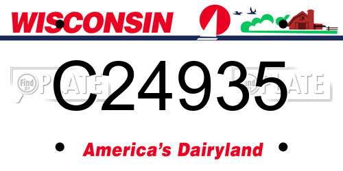 C24935 Wisconsin License Plate