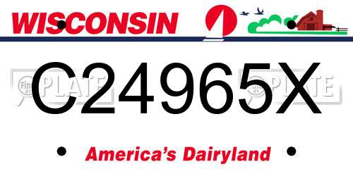 C24965X Wisconsin License Plate