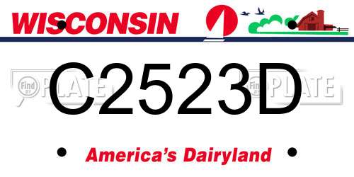 C2523D Wisconsin License Plate