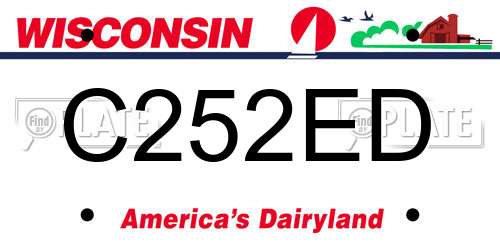 C252ED Wisconsin License Plate
