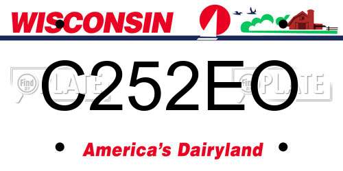 C252EO Wisconsin License Plate