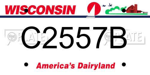 C2557B Wisconsin License Plate