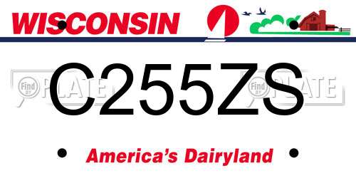 C255ZS Wisconsin License Plate