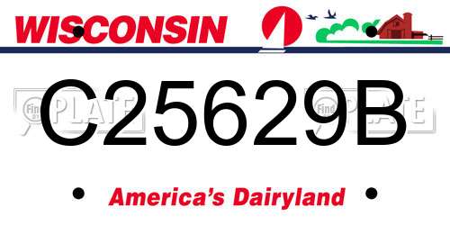 C25629B Wisconsin License Plate