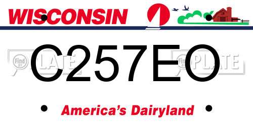 C257EO Wisconsin License Plate