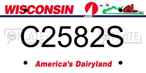 C2582S Wisconsin License Plate