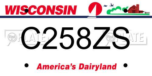 C258ZS Wisconsin License Plate