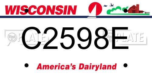 C2598E Wisconsin License Plate