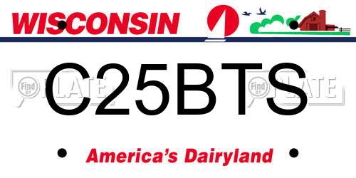 C25BTS Wisconsin License Plate