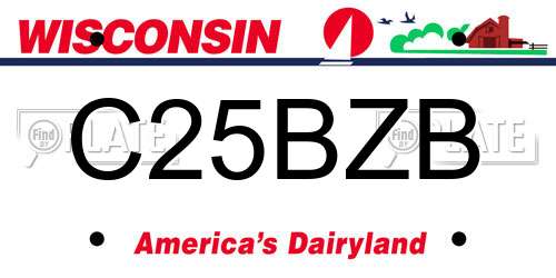 C25BZB Wisconsin License Plate