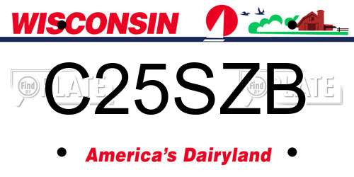 C25SZB Wisconsin License Plate