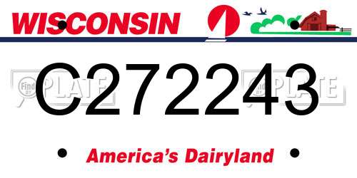 C272243 Wisconsin License Plate