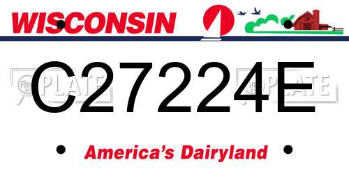 C27224E Wisconsin License Plate