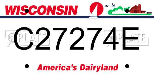 C27274E Wisconsin License Plate