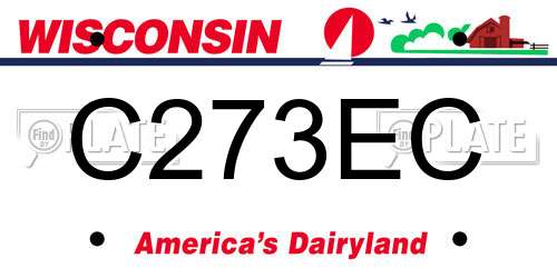 C273EC Wisconsin License Plate