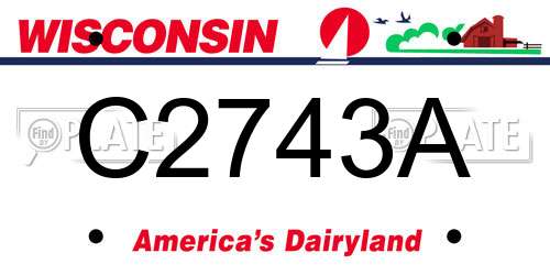 C2743A Wisconsin License Plate