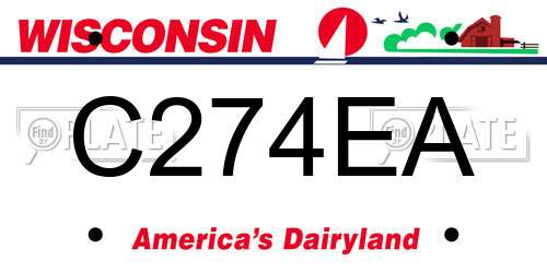 C274EA Wisconsin License Plate