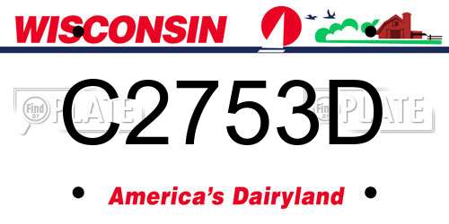C2753D Wisconsin License Plate