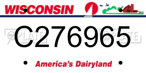 C276965 Wisconsin License Plate