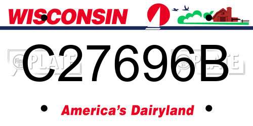 C27696B Wisconsin License Plate