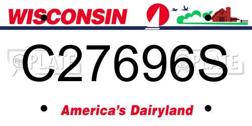 C27696S Wisconsin License Plate