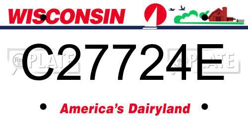 C27724E Wisconsin License Plate
