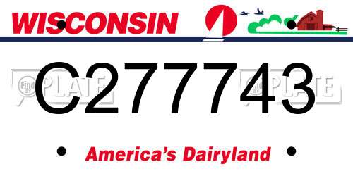 C277743 Wisconsin License Plate
