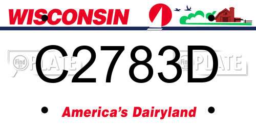 C2783D Wisconsin License Plate