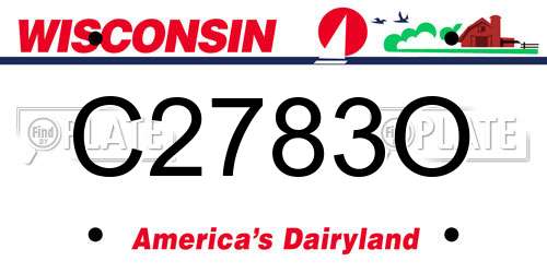 C2783O Wisconsin License Plate