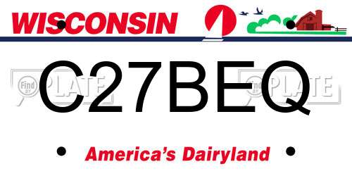 C27BEQ Wisconsin License Plate