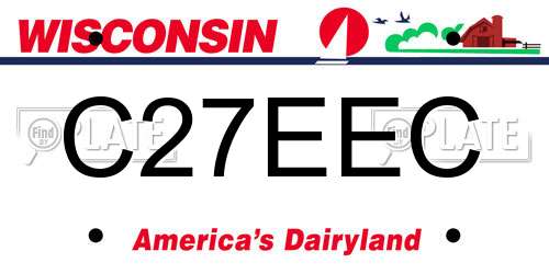 C27EEC Wisconsin License Plate