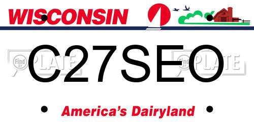 C27SEO Wisconsin License Plate