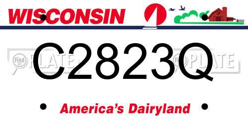 C2823Q Wisconsin License Plate